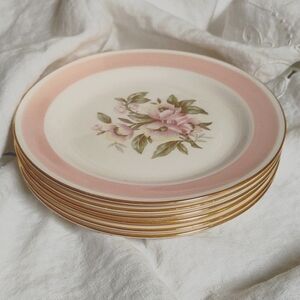 6 Homer Laughlin Eggshell Nautilus Salad Plates